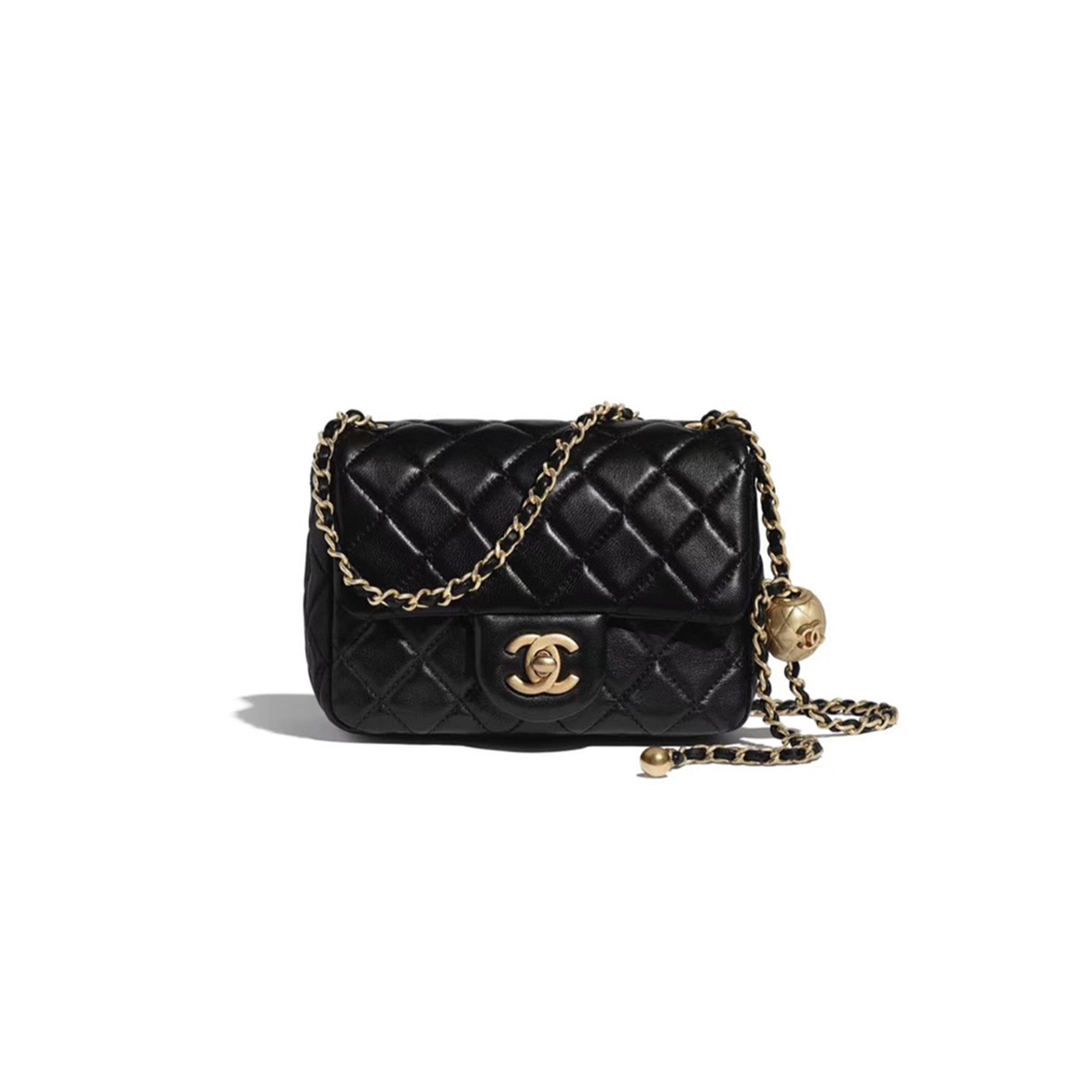 Ch*el master metal ball lambskin flap bag as1786 (18*13*7cm)